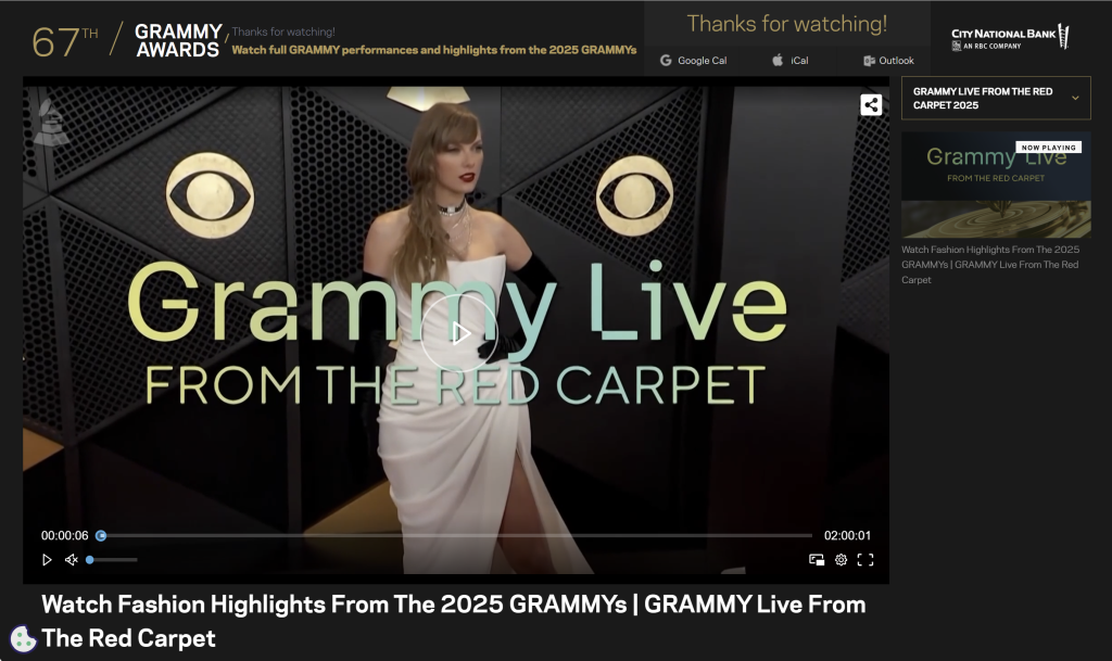 67th Grammy Awards 2025 Taylor Swift Red Carpet